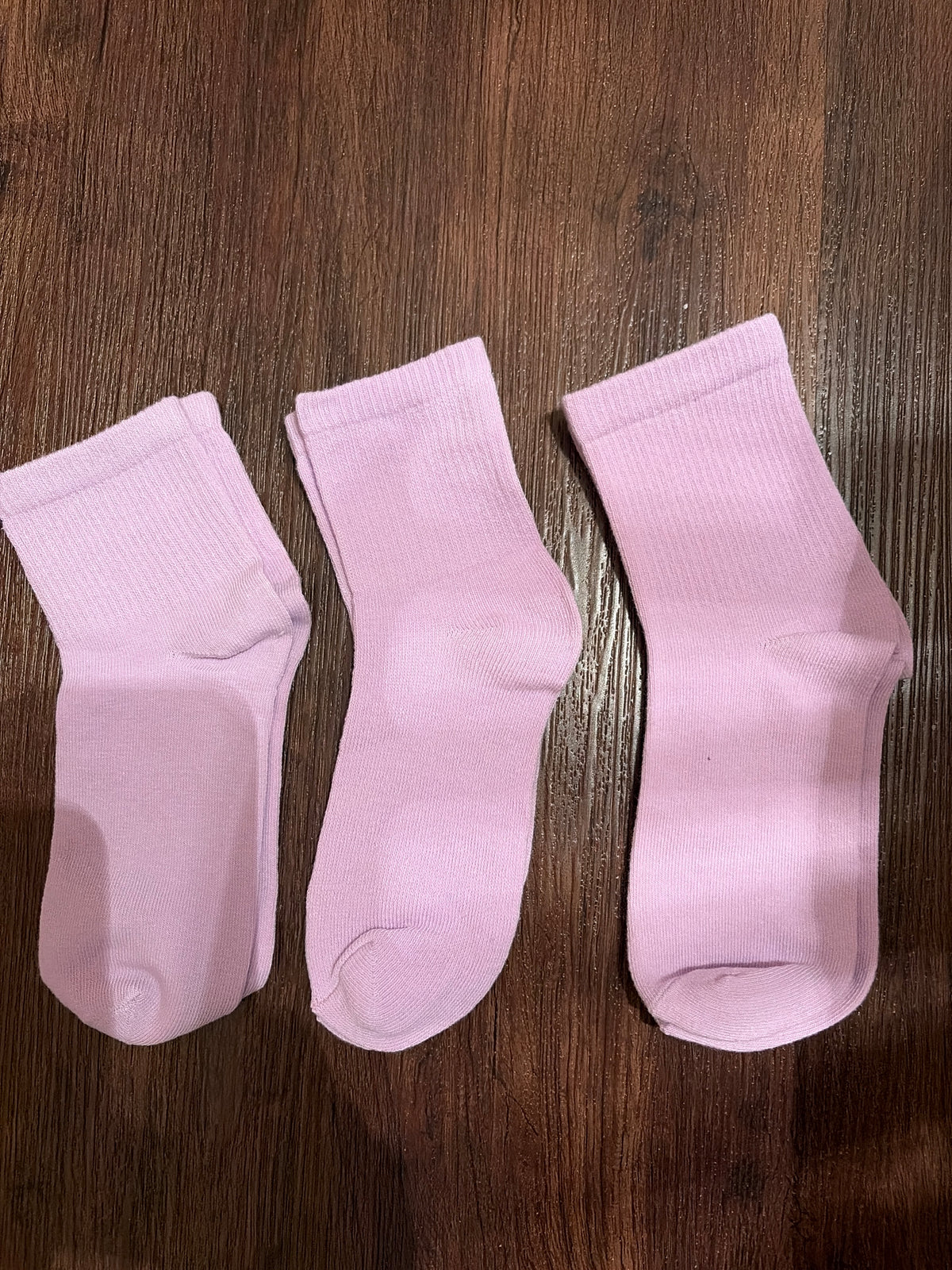 Set of 3 new socks Purple. Cotton blend - size Youth - 12 (L)