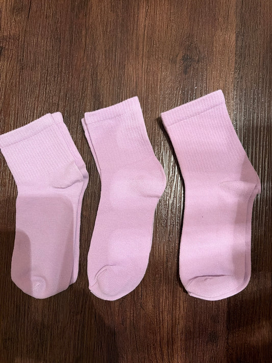 Set of 3 new socks Purple. Cotton blend - size Youth - 12 (L)