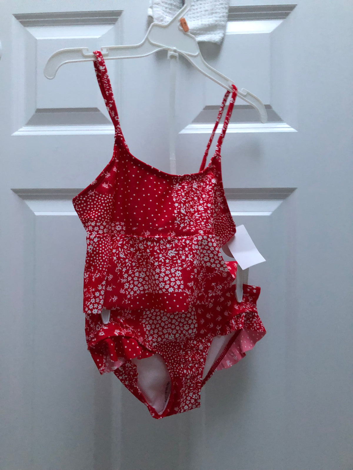 New red swimsuit 2 piece - size Youth - 7 (S)