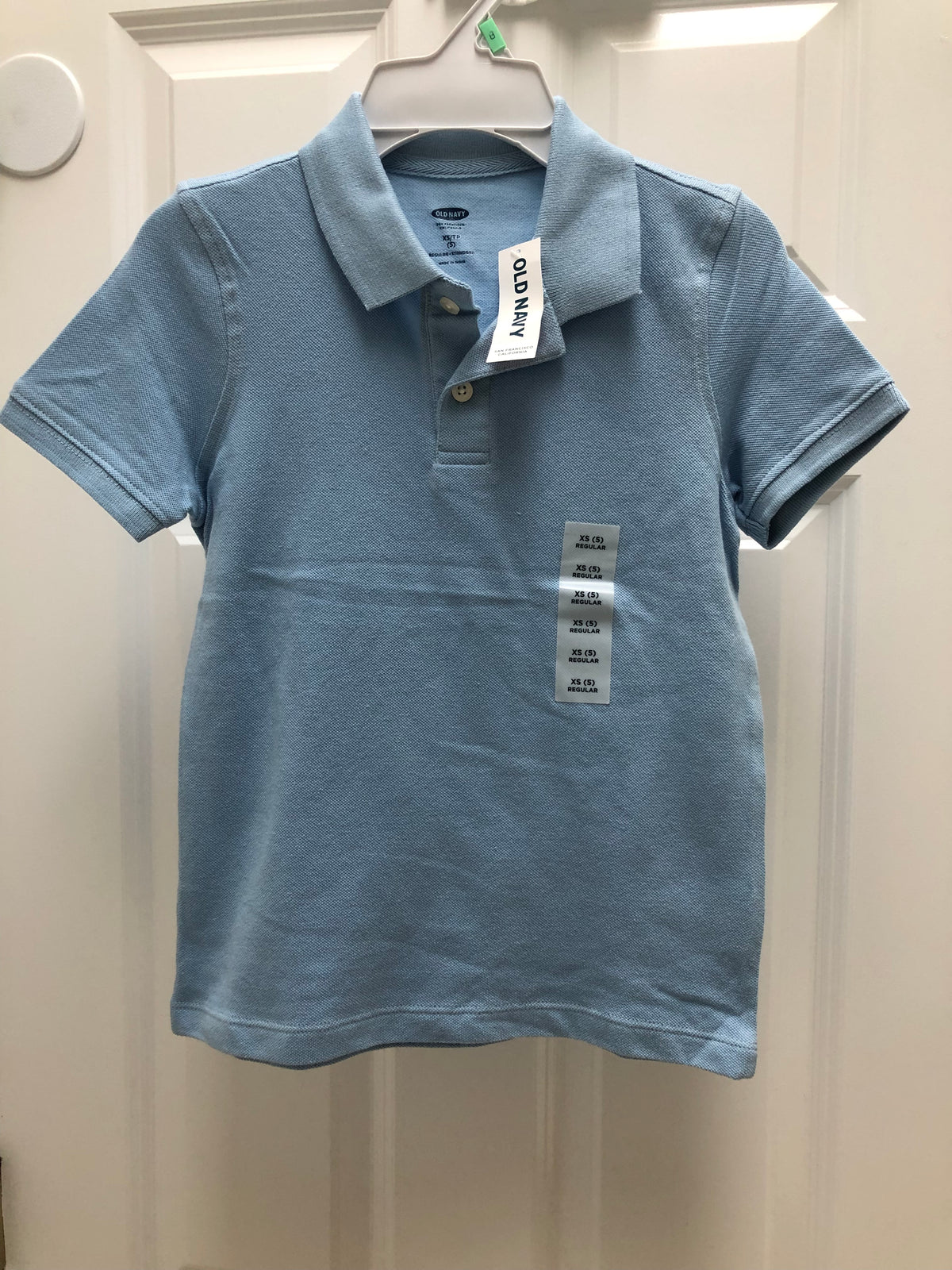 New polo uniform Baby blue - size Youth - 5 (XS)