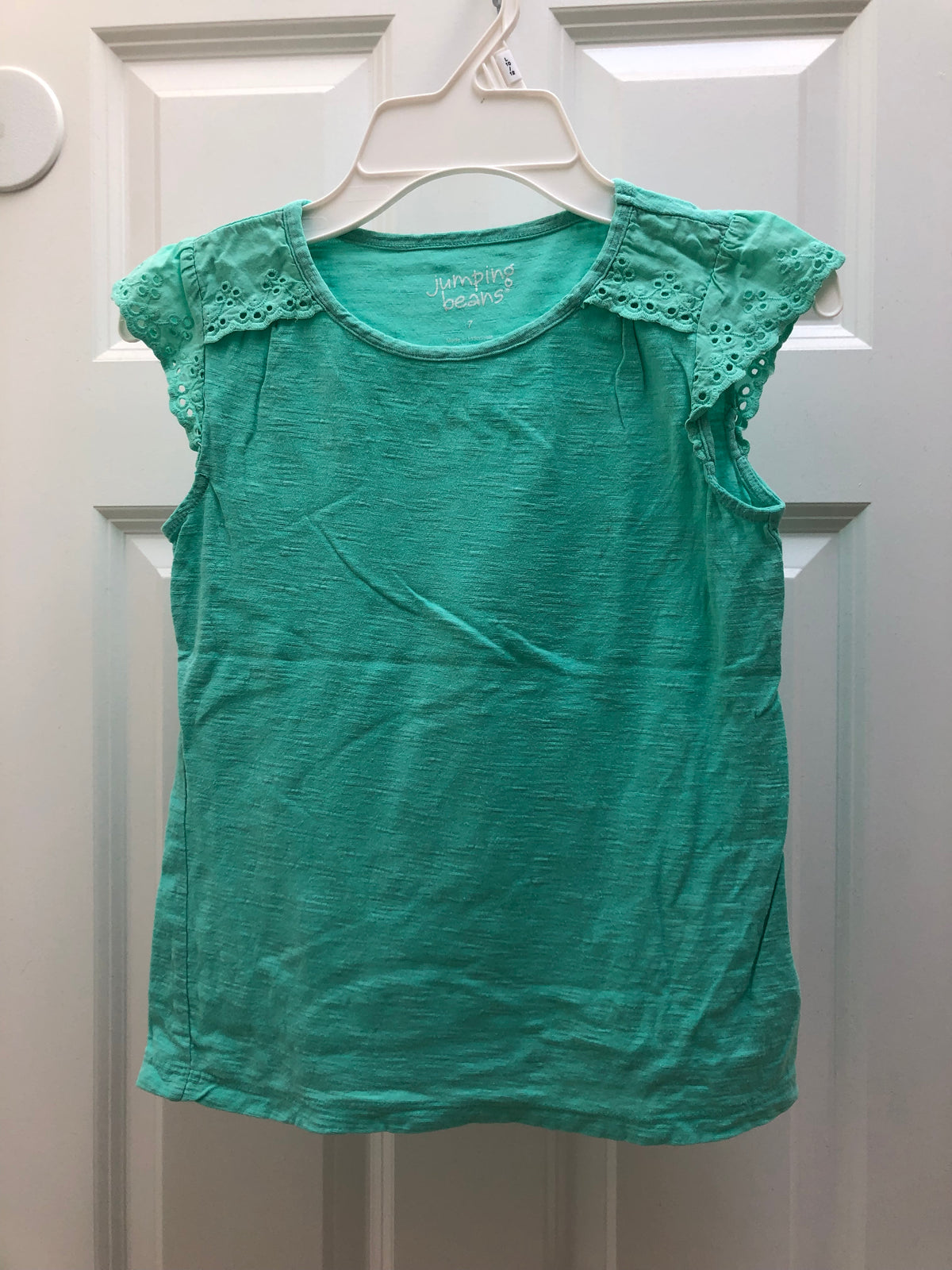 Turquoise t-shirt Embroidery - size Youth - 6 (S)