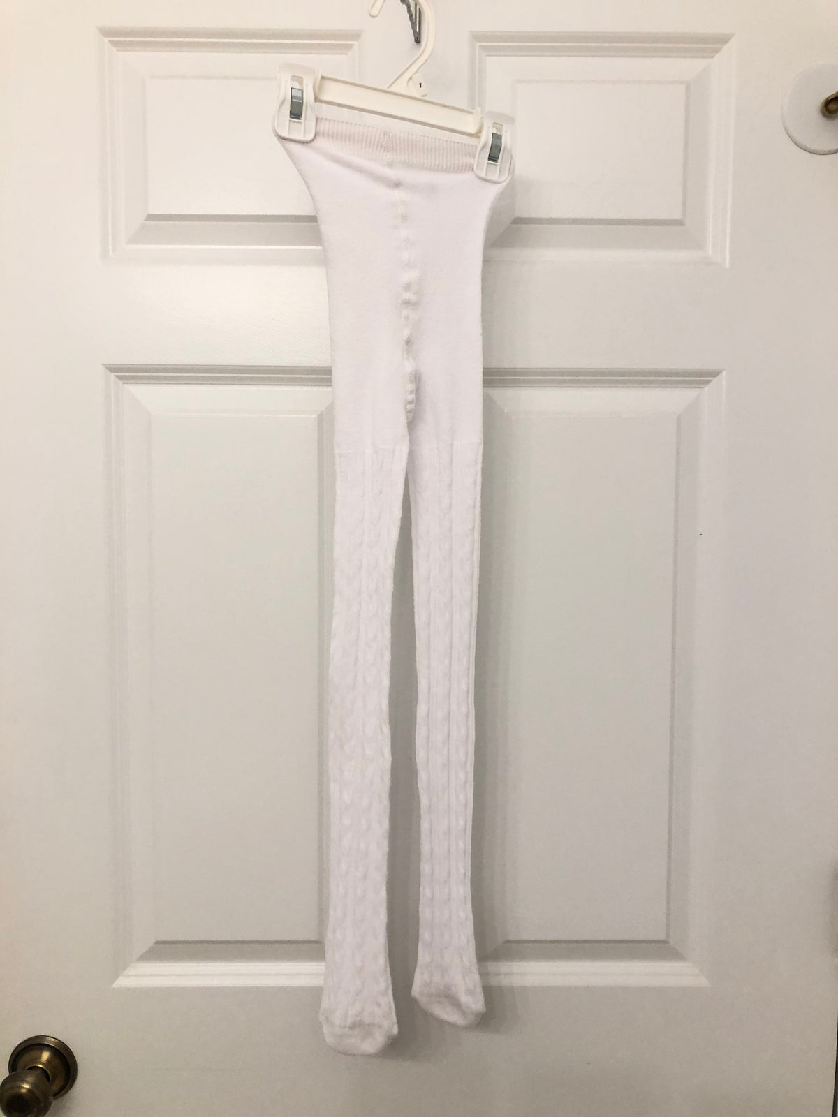 white tights - size Youth - 4 (XS)