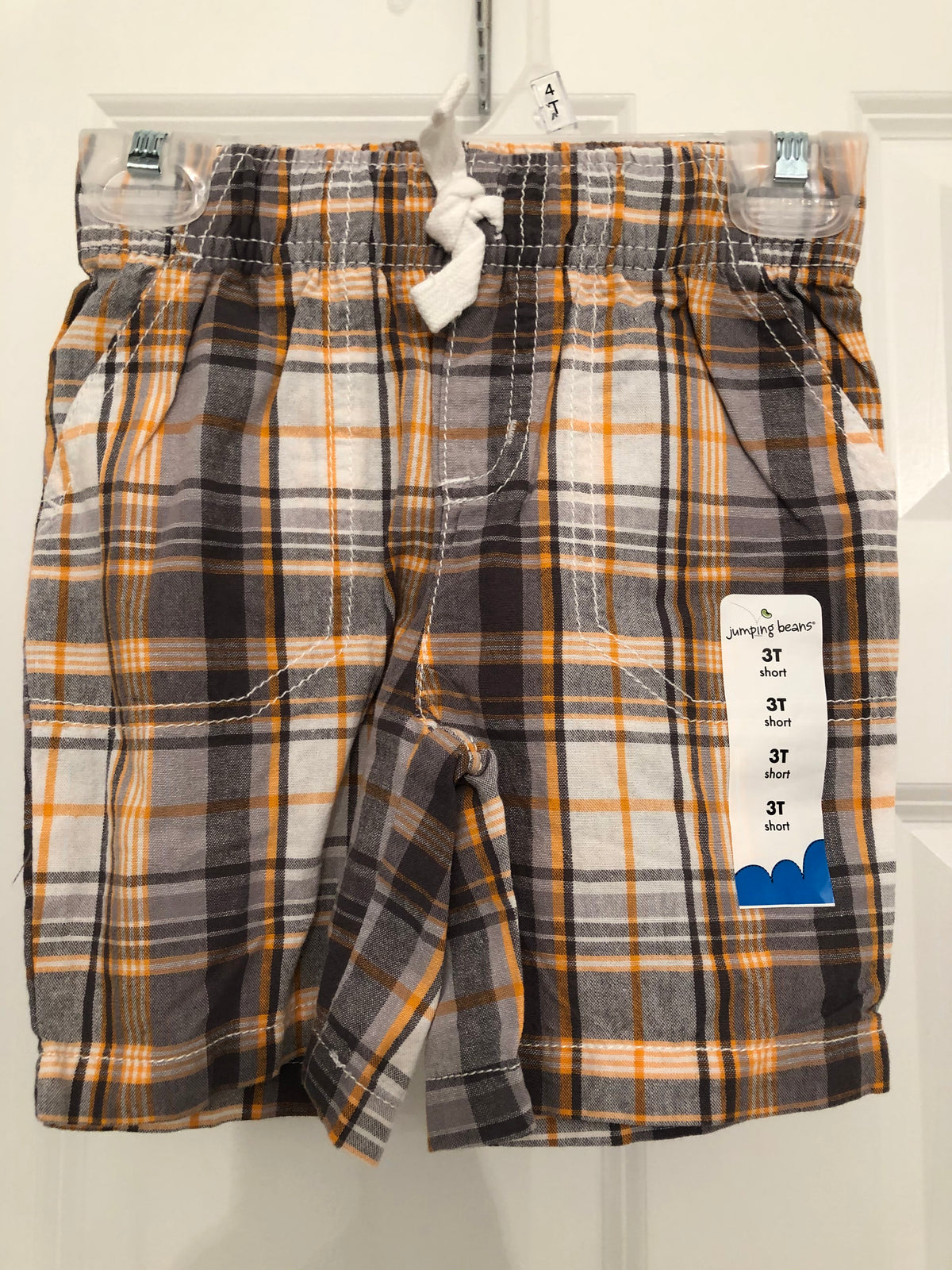 New gray orange shorts 100% cotton - size Toddler - 3T