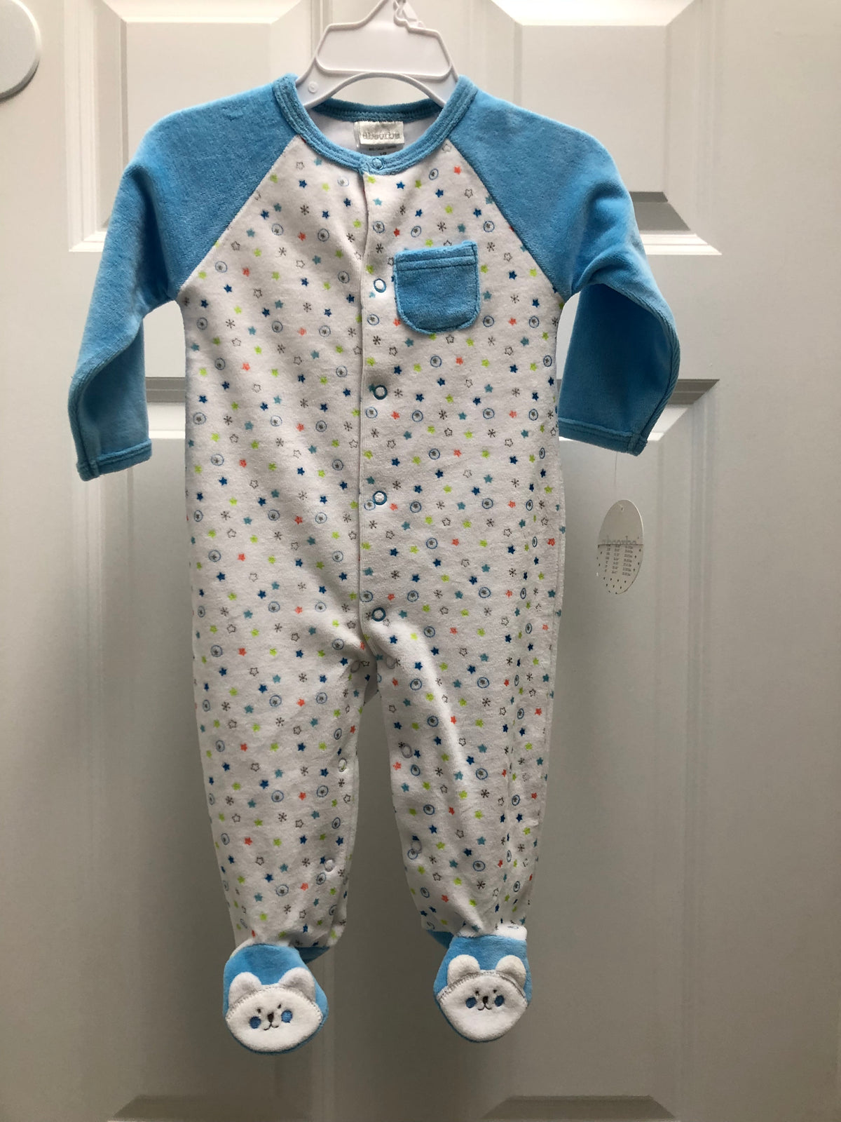 New onesie Stars. White blue - size Month - 3-6 / 6M