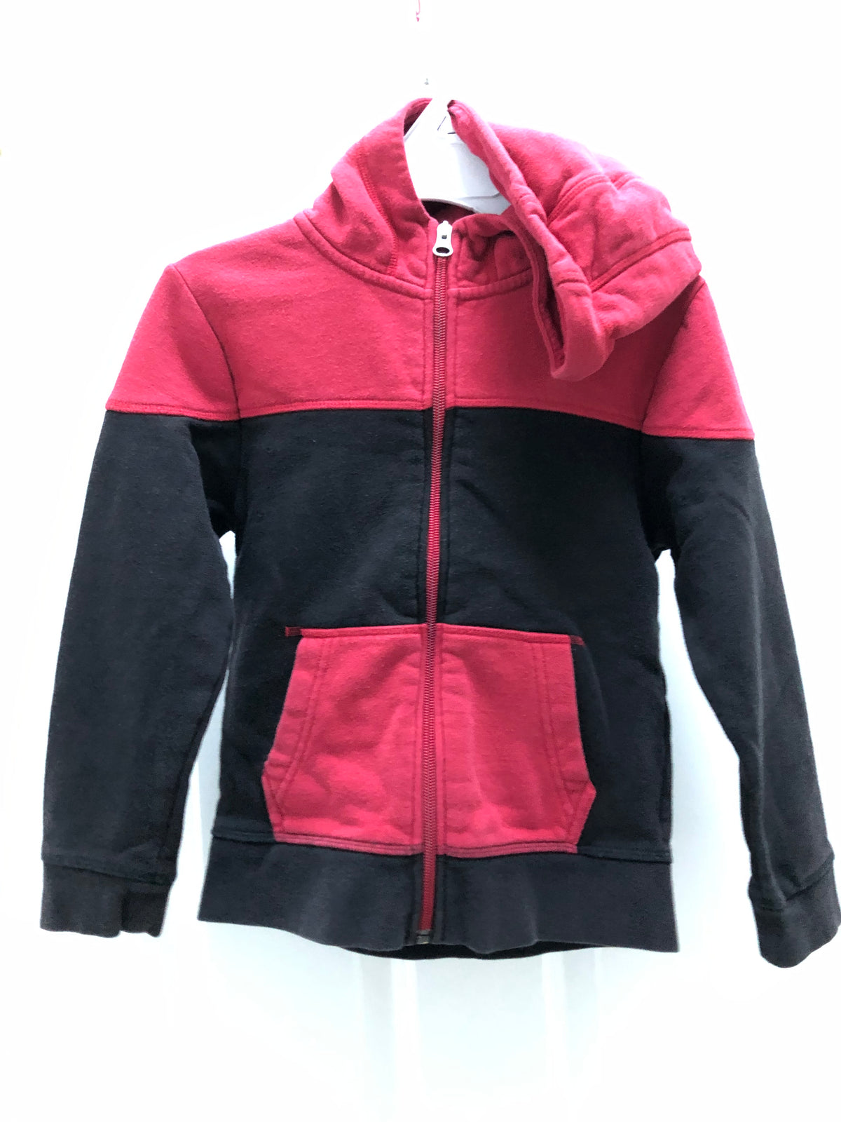 Hoodie jacket fleece Red black - size Youth - 4 (XS)