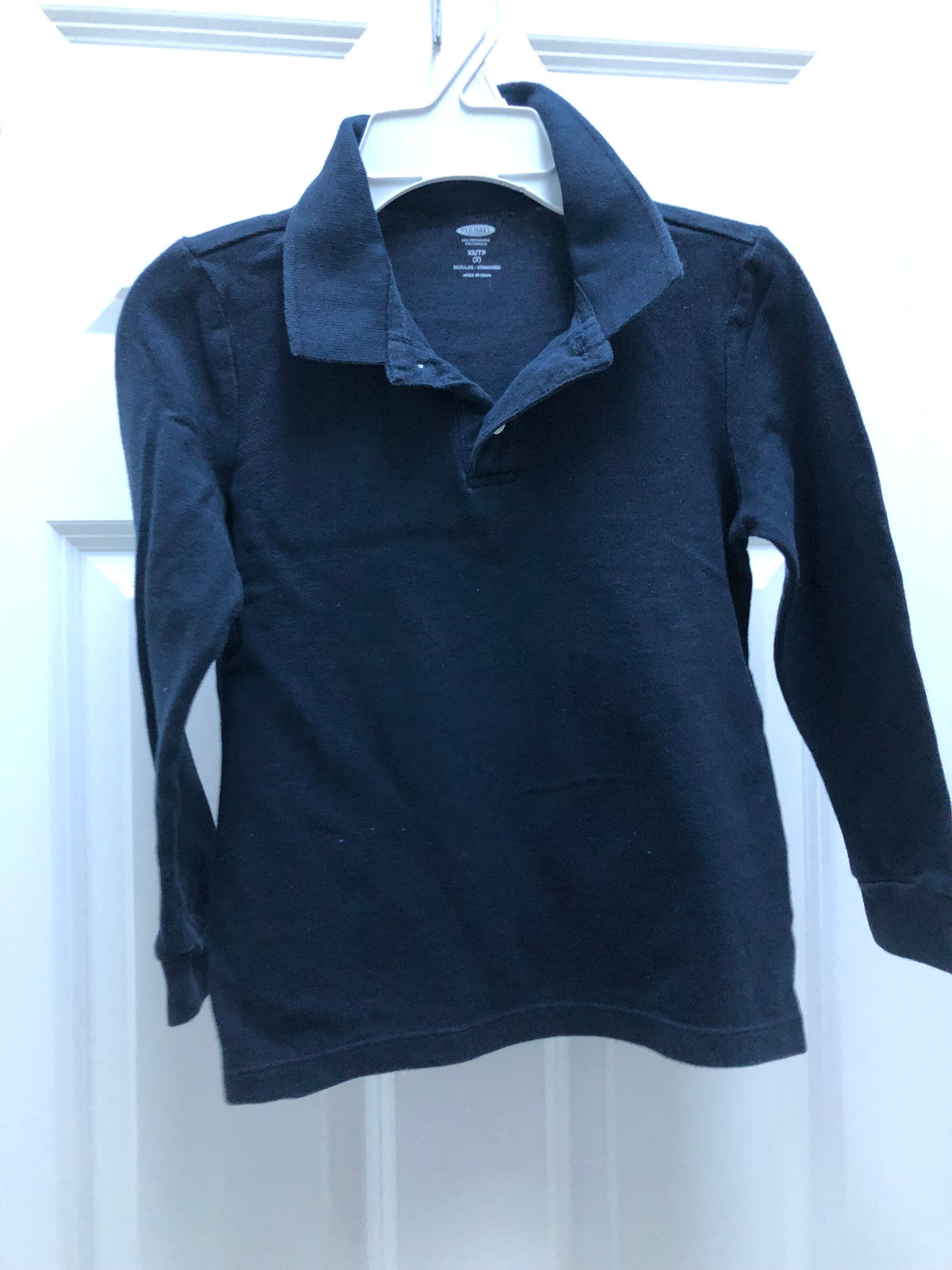 Navy polo shirt Long sleeve - size Youth - 5 (XS)
