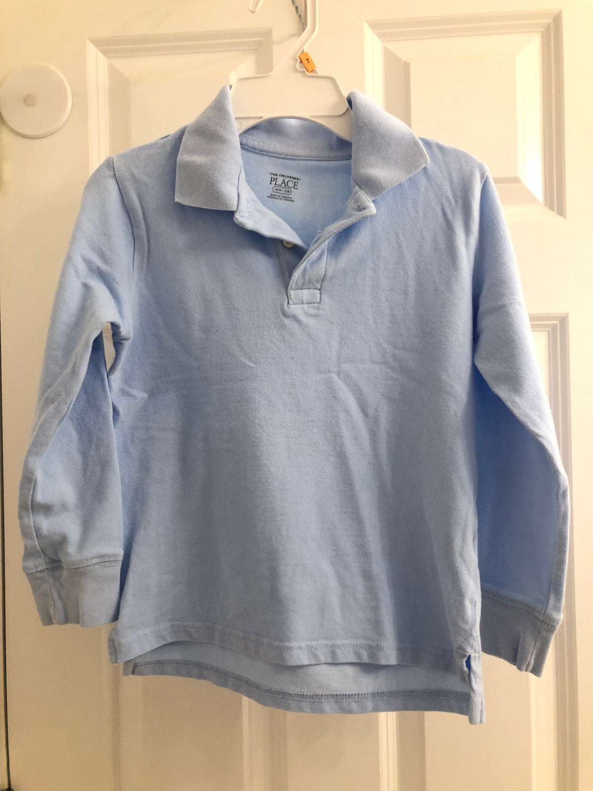 CP polo shirt long sleeve Baby blue - size Youth - 7 (S)