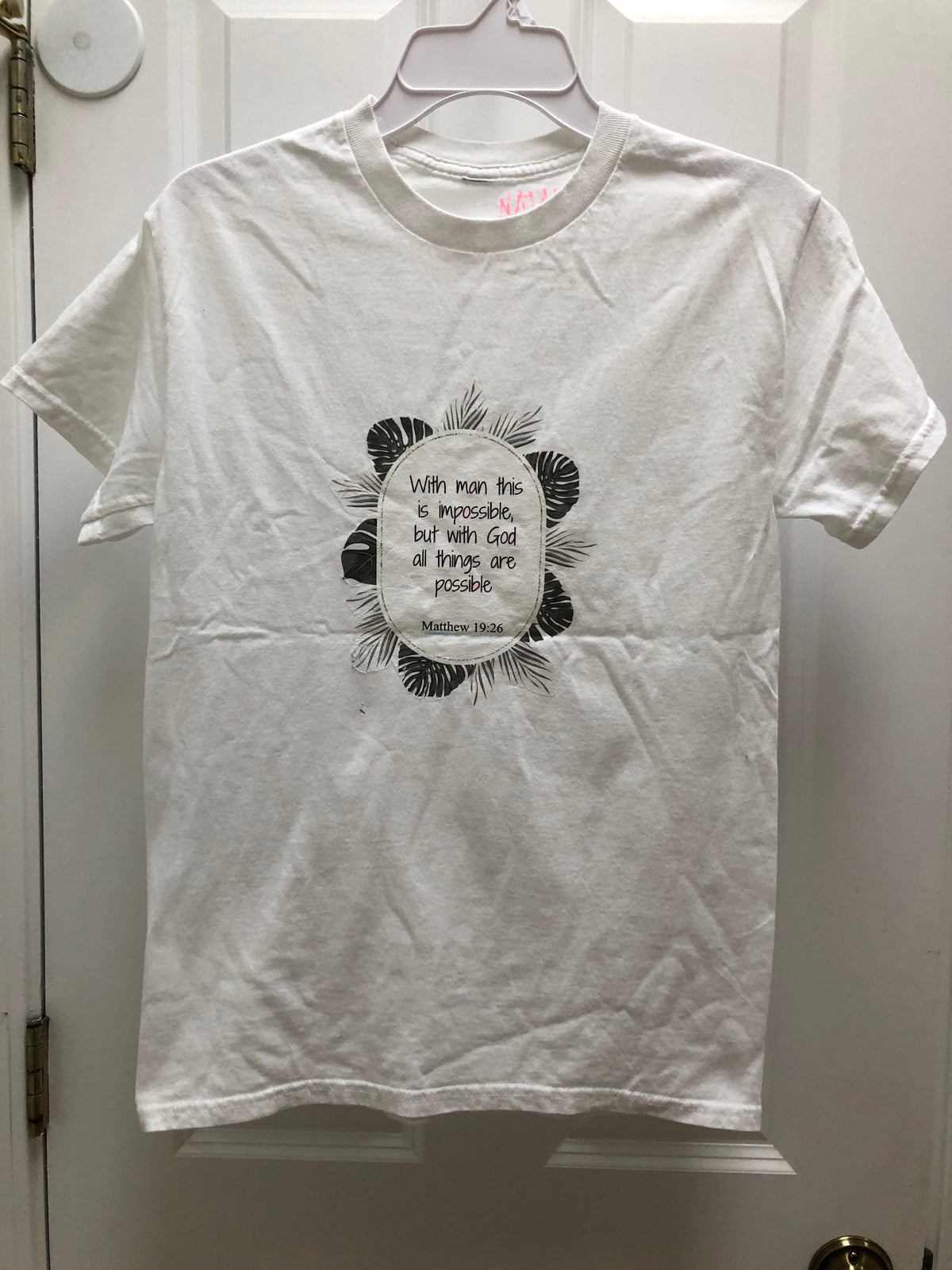 White cotton t-shirt - size Youth - 14 (XL)