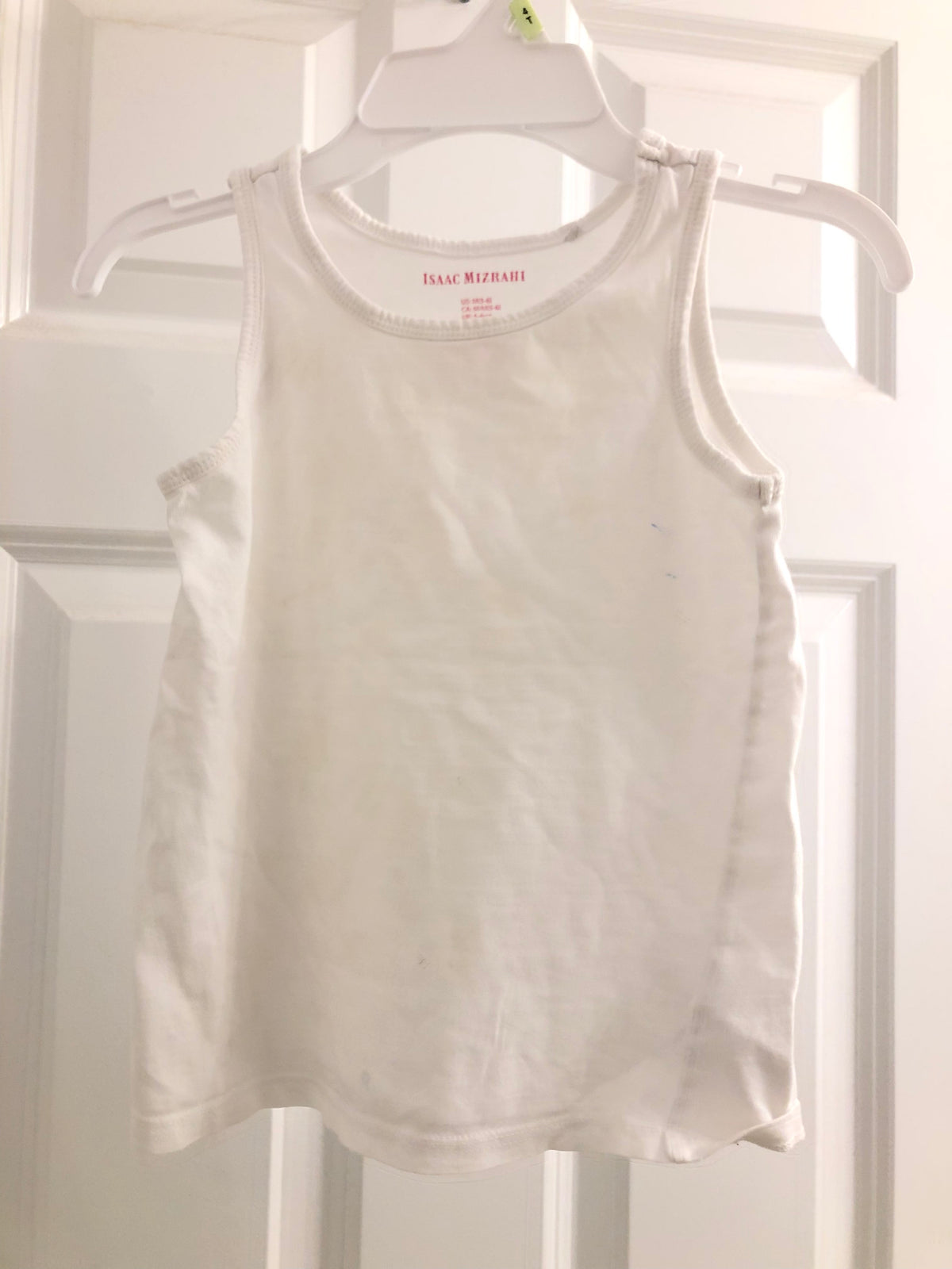 White tank 100% cotton - size Youth - 4 (XS)