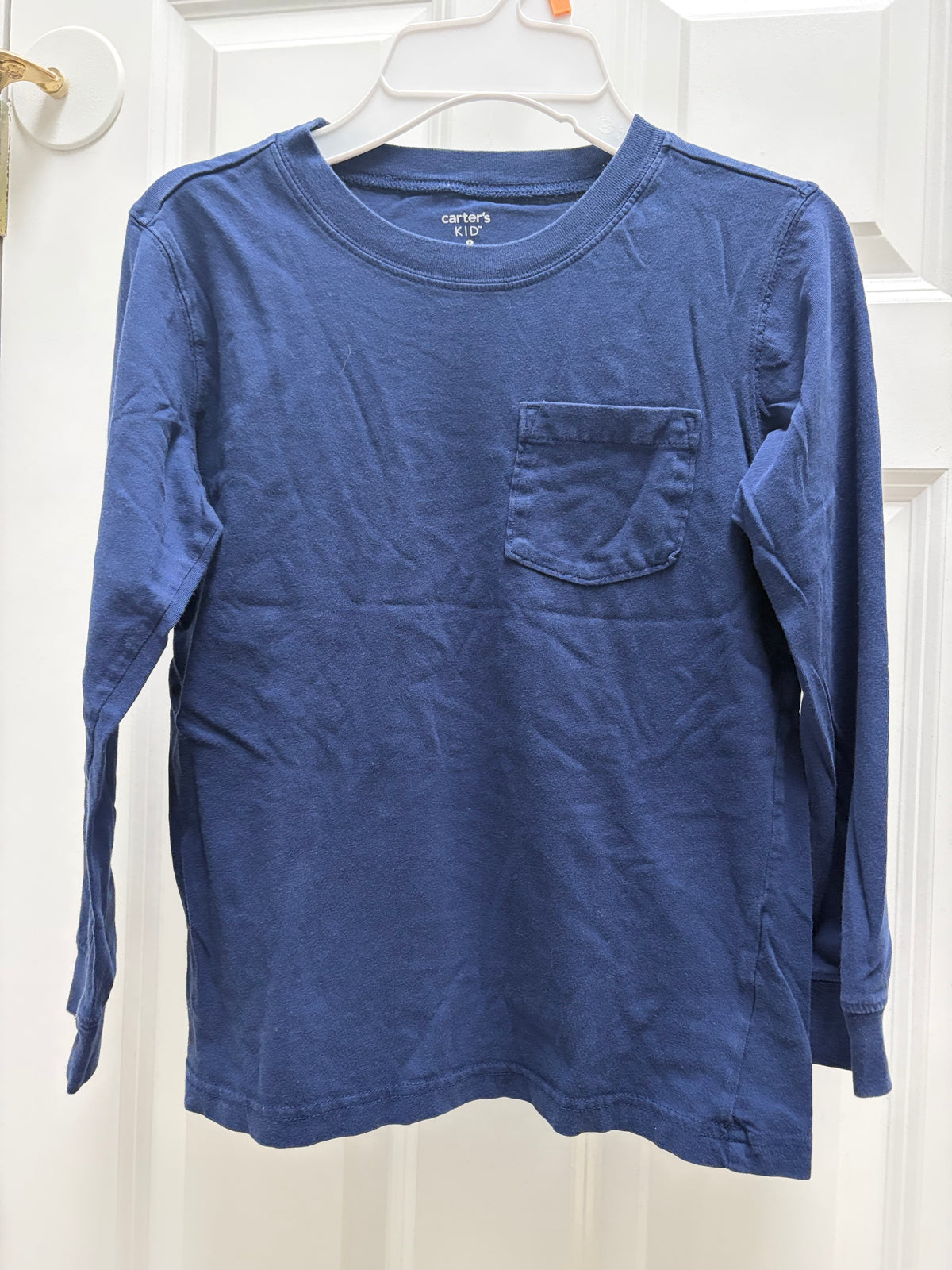 Navy blue tee 100% cotton - size Youth - 7 (S)