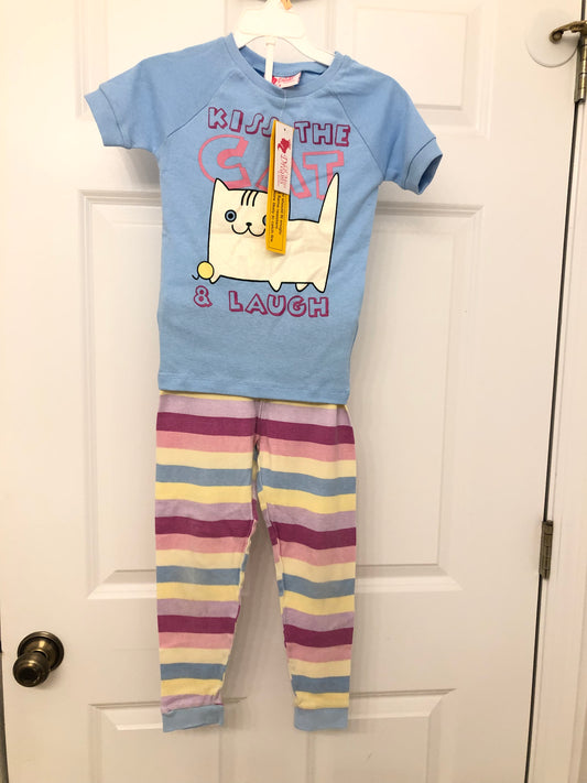 Blue 2 piece pajama 100% Cotton - size Youth - 5 (XS)