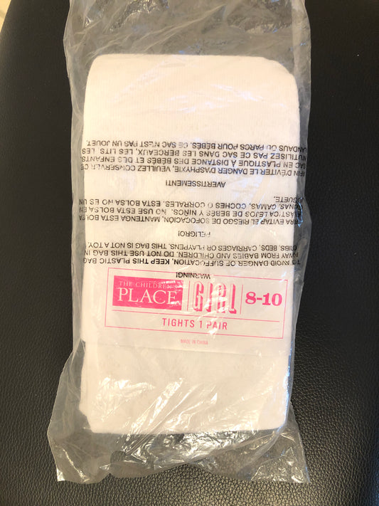 New white tights Cotton - size Youth - 8 (M)