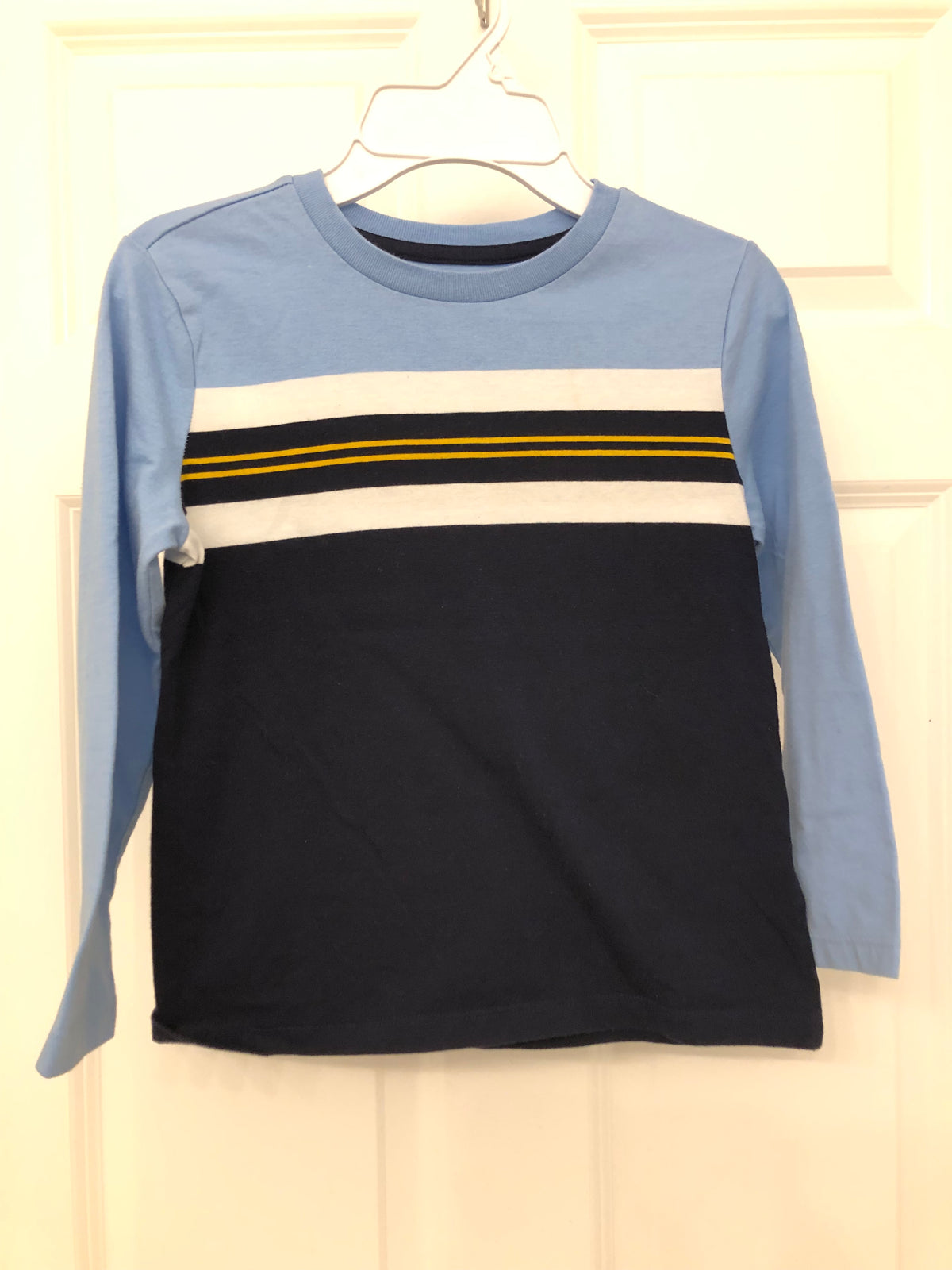 Long sleeve tee Navy blue, white & blue - size Youth - 6 (S)