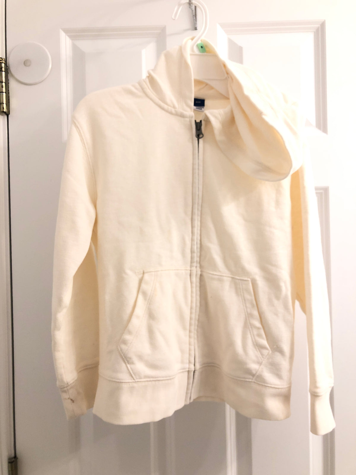 Jacket hoodie Cream. Like new - size Youth - 8 (M)