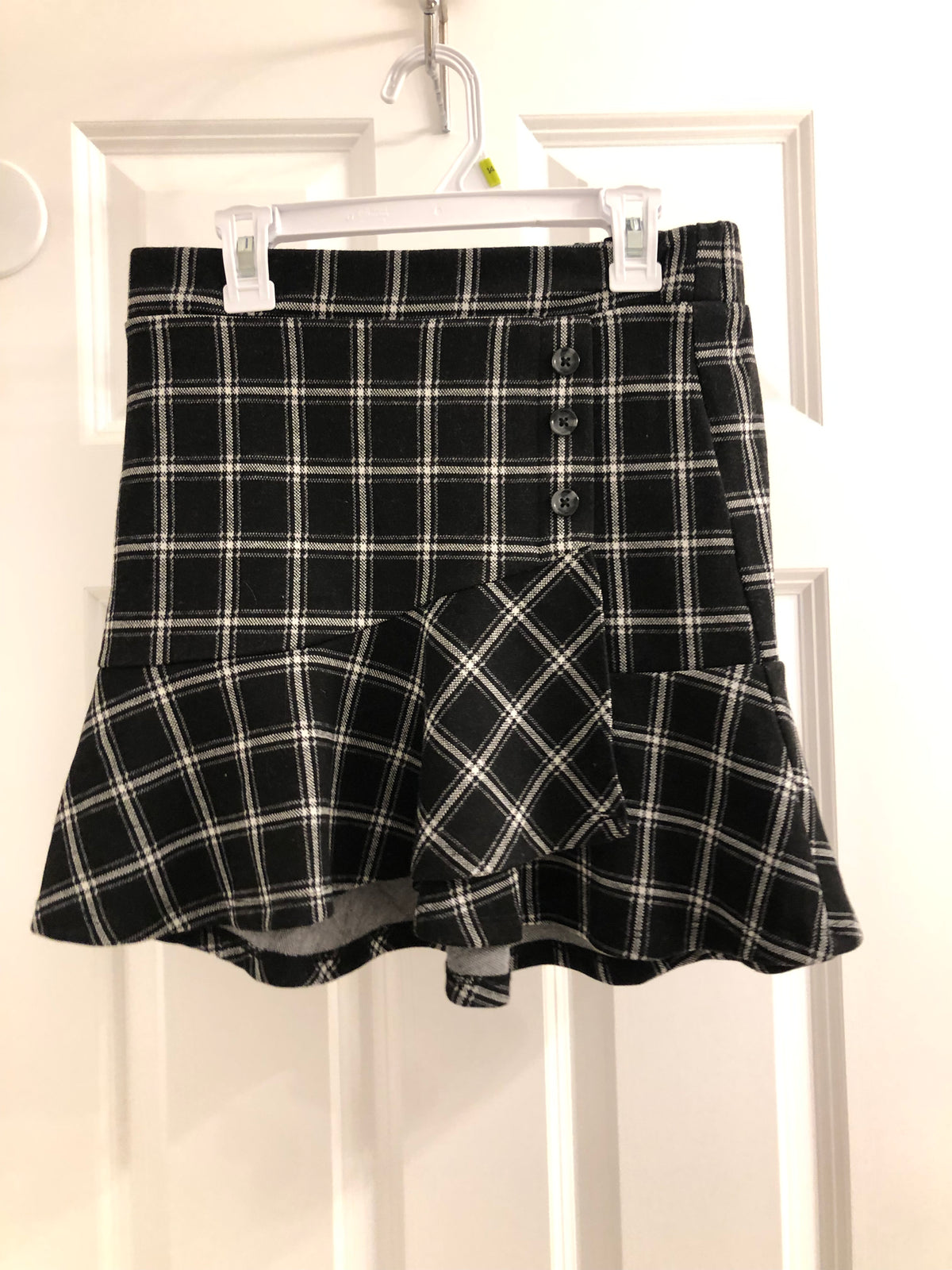 Abercrombie plaid skirt Black white - size Junior - L (11/13)