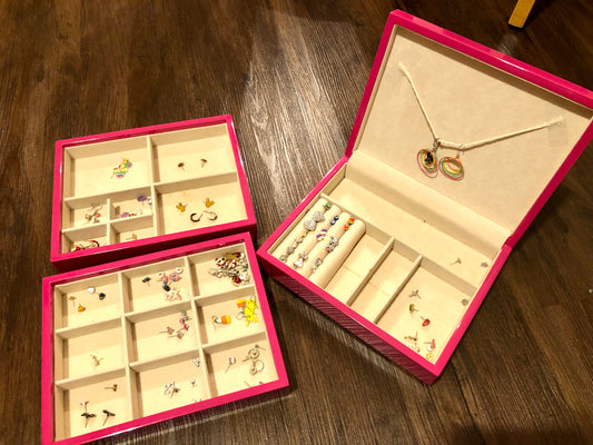 Kid earrings and Jewelry box