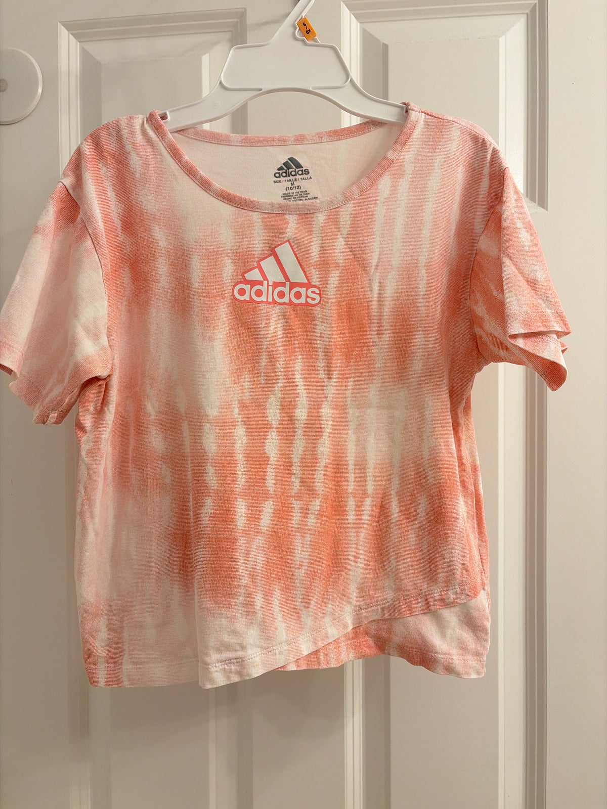 Adidas t-shirt pink 100% cotton. Like new - size Youth - 10 (L)