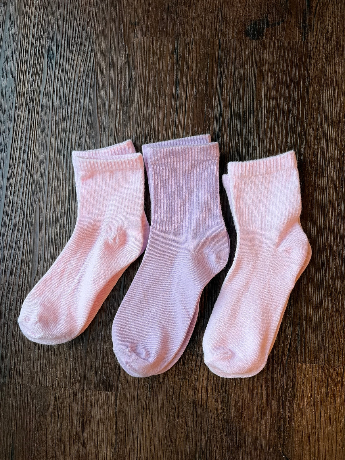 Set of 3 new socks Purple and pink - size Youth - 6 (S)