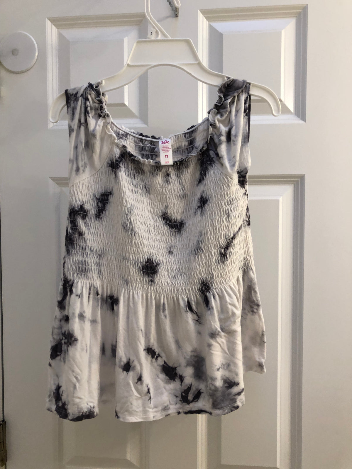 Justice cute top White gray - size Youth - 12 (L)
