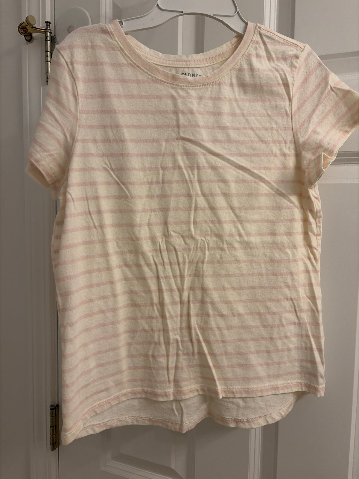 Striped pink t-shirt - size Youth - 12 (L)