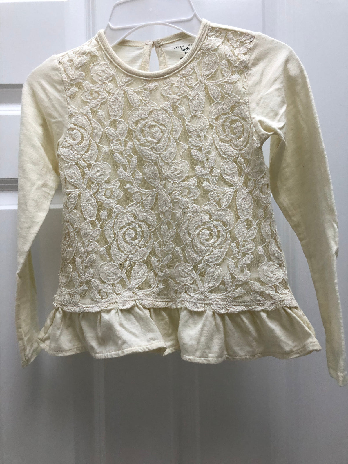 Cream dress tee With embroidery. - size Toddler - 5T