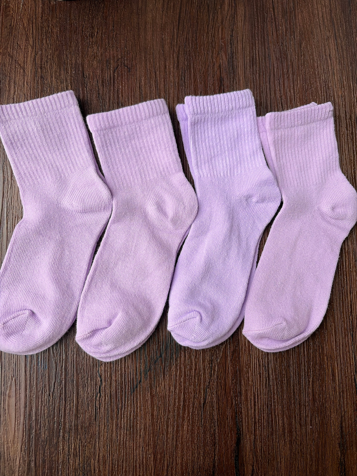 New purple socks Set of 4. Cotton - size Youth - 6 (S)
