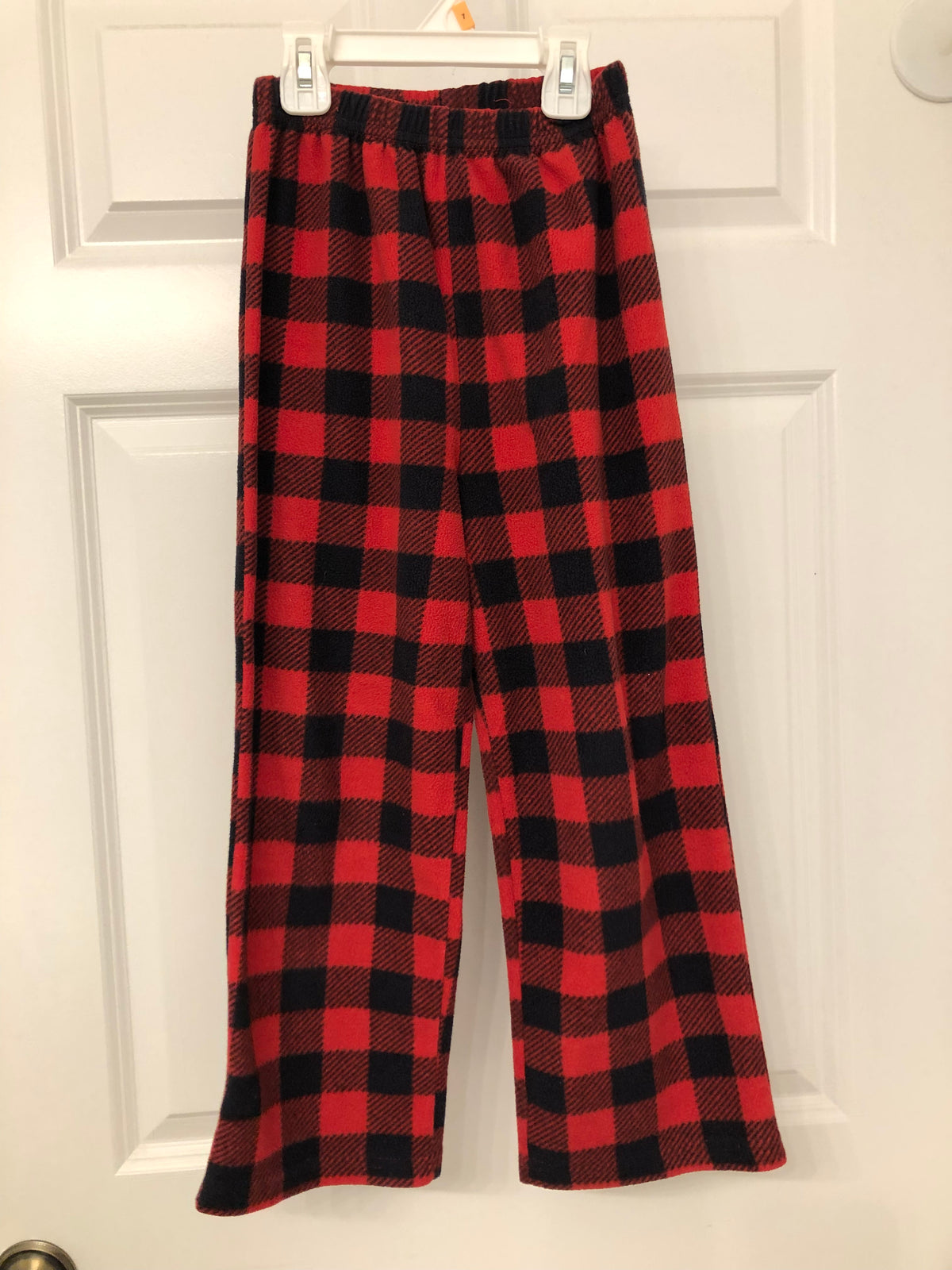 Plaid red pajama pants Fleece - size Youth - 8 (M)