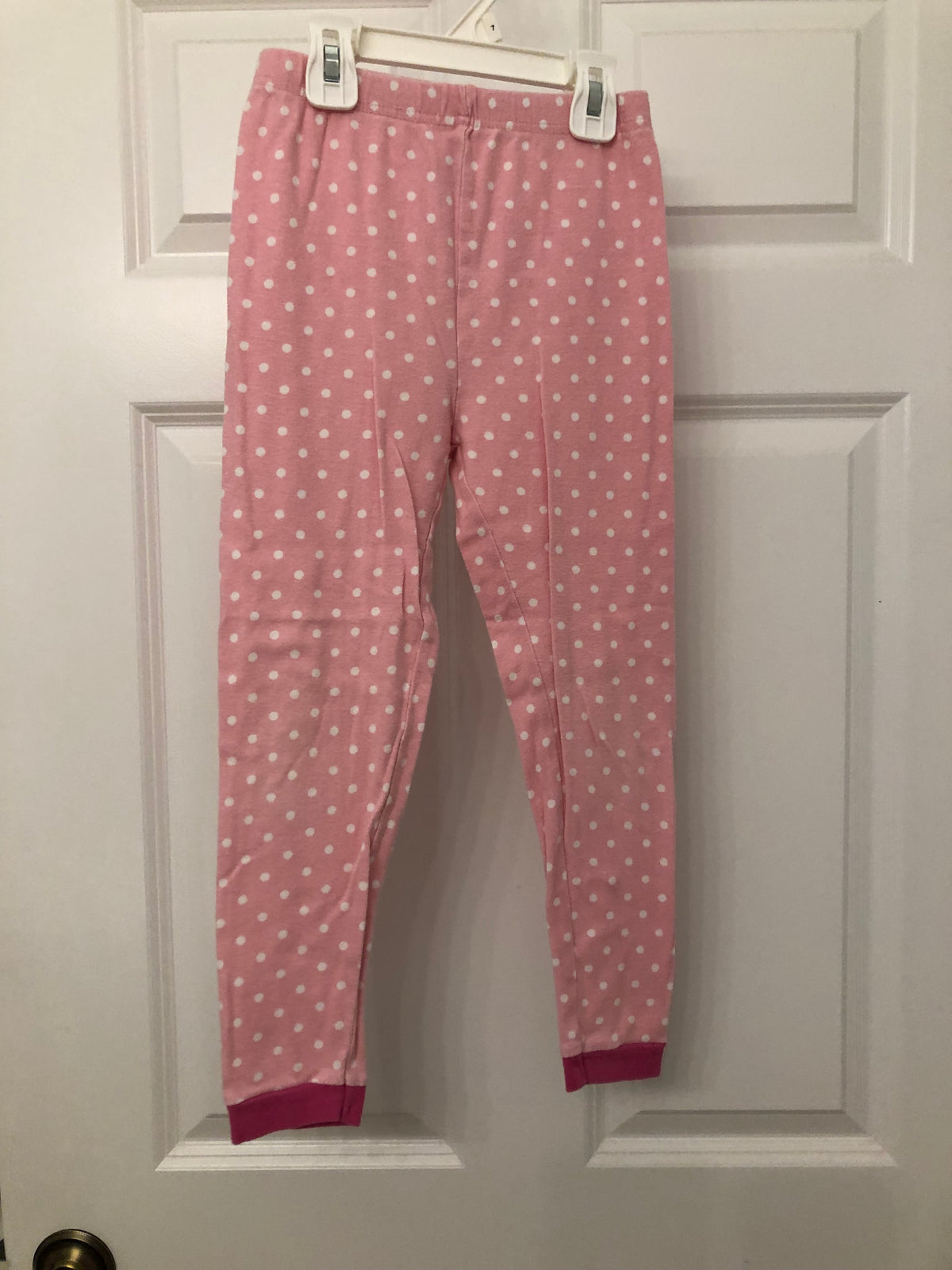 Pajama pants only Pink polka dot - size Youth - 7 (S)