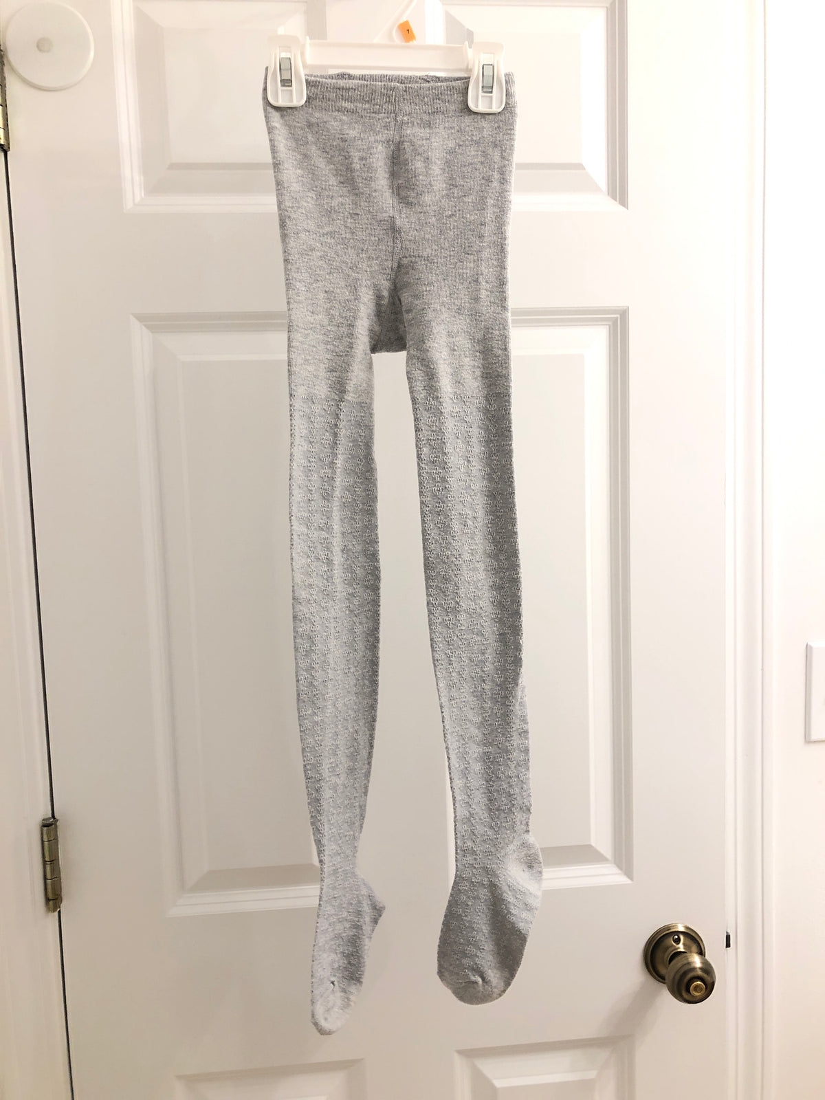 Gray tights cotton Euc - size Youth - 8 (M)