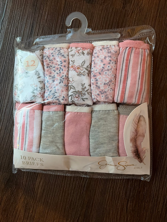 New 10 pack underwear Jessica Simpson - size Youth - 12 (L)