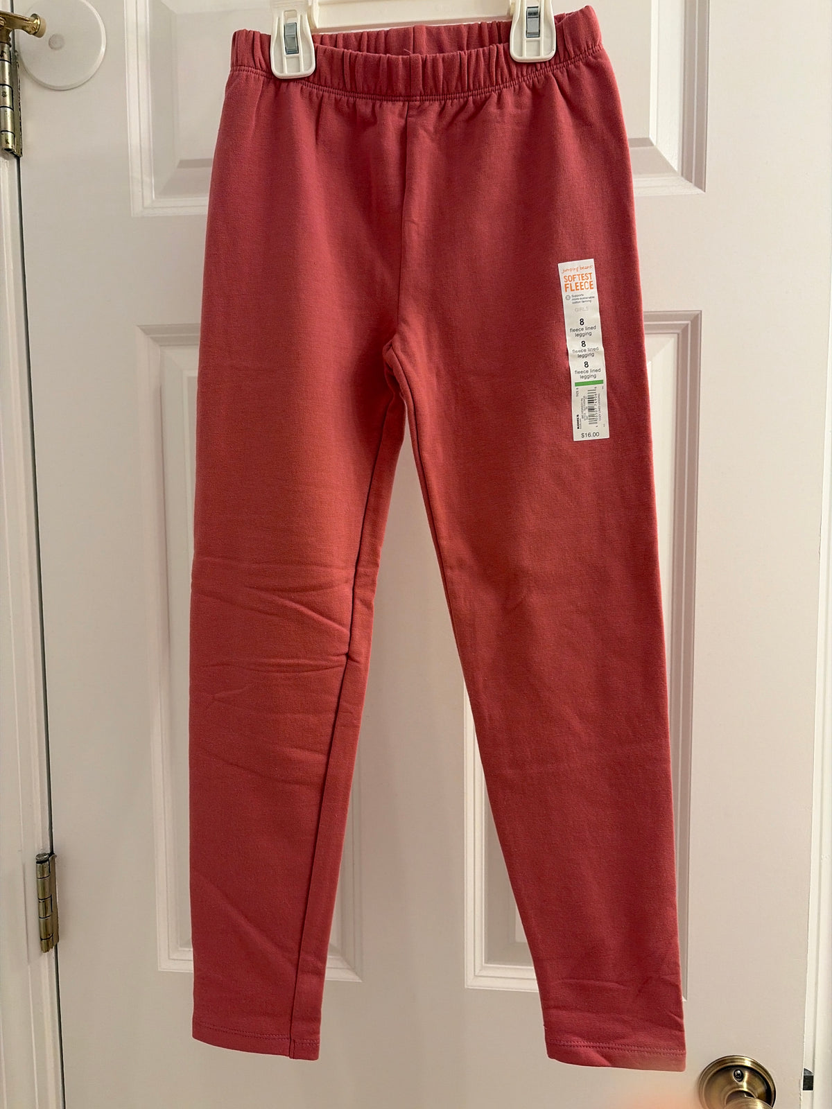 New fleece leggings Plum. - size Youth - 8 (M)