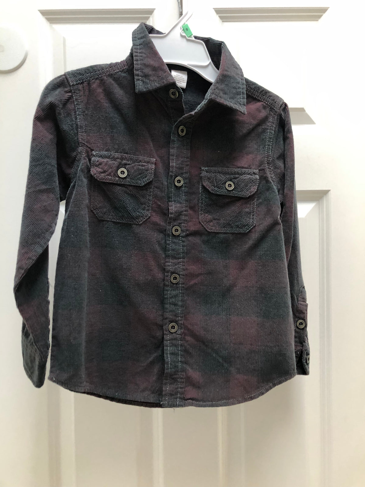 Velvet dress shirt Dark gray burg - size Youth - 4 (XS)