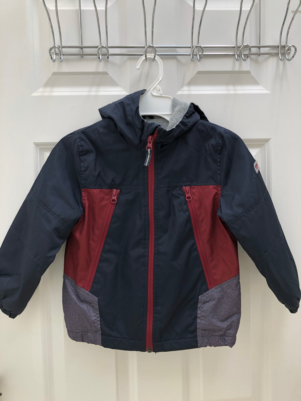 Osh Kosh jacket w/hood Blue/burgundy coat - size Youth - 4 (XS)