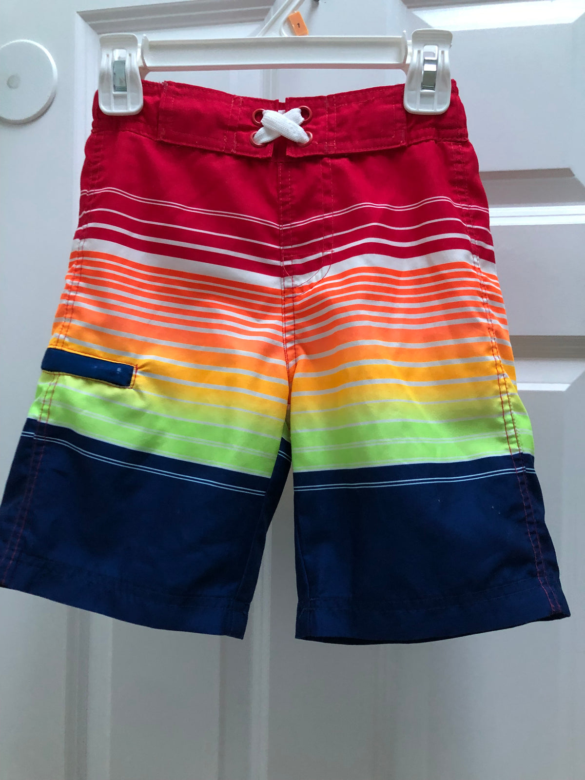 Striped swimwear Orange red blue - size Youth - 6 (S)