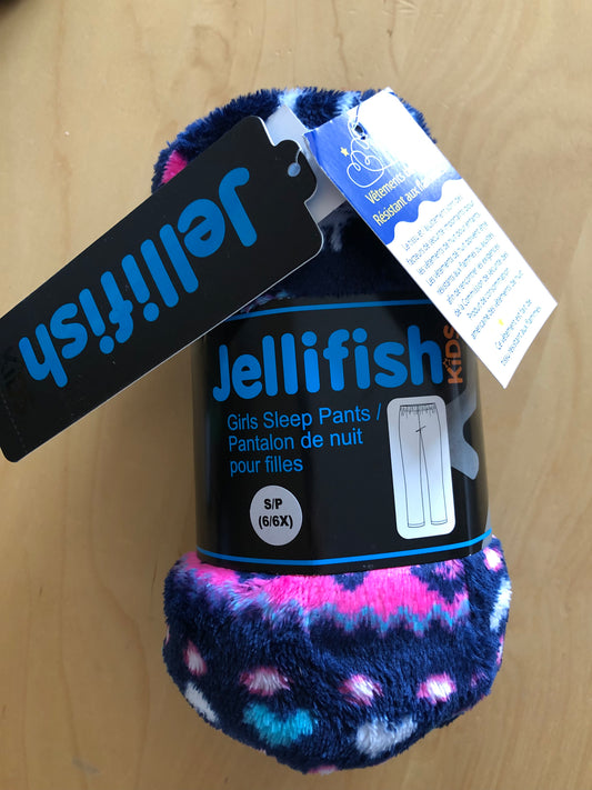 New pajama fleece pants Blue pink. Llama - size Youth - 6 (S)