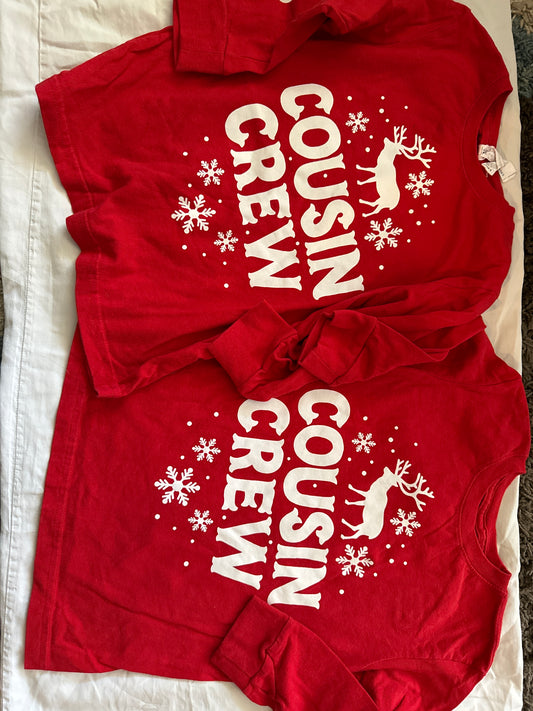 Christmas L/S two shirts Cousin crew - size Toddler - 4T