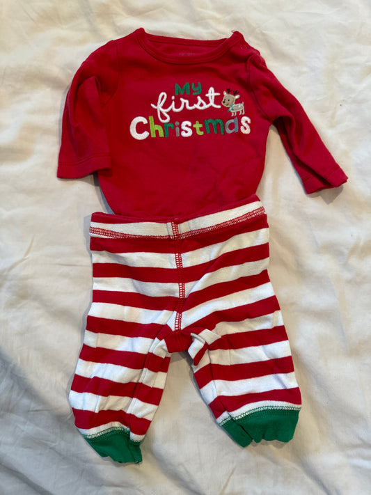 Carters onesie and pants My first Christmas - size Month - Newborn