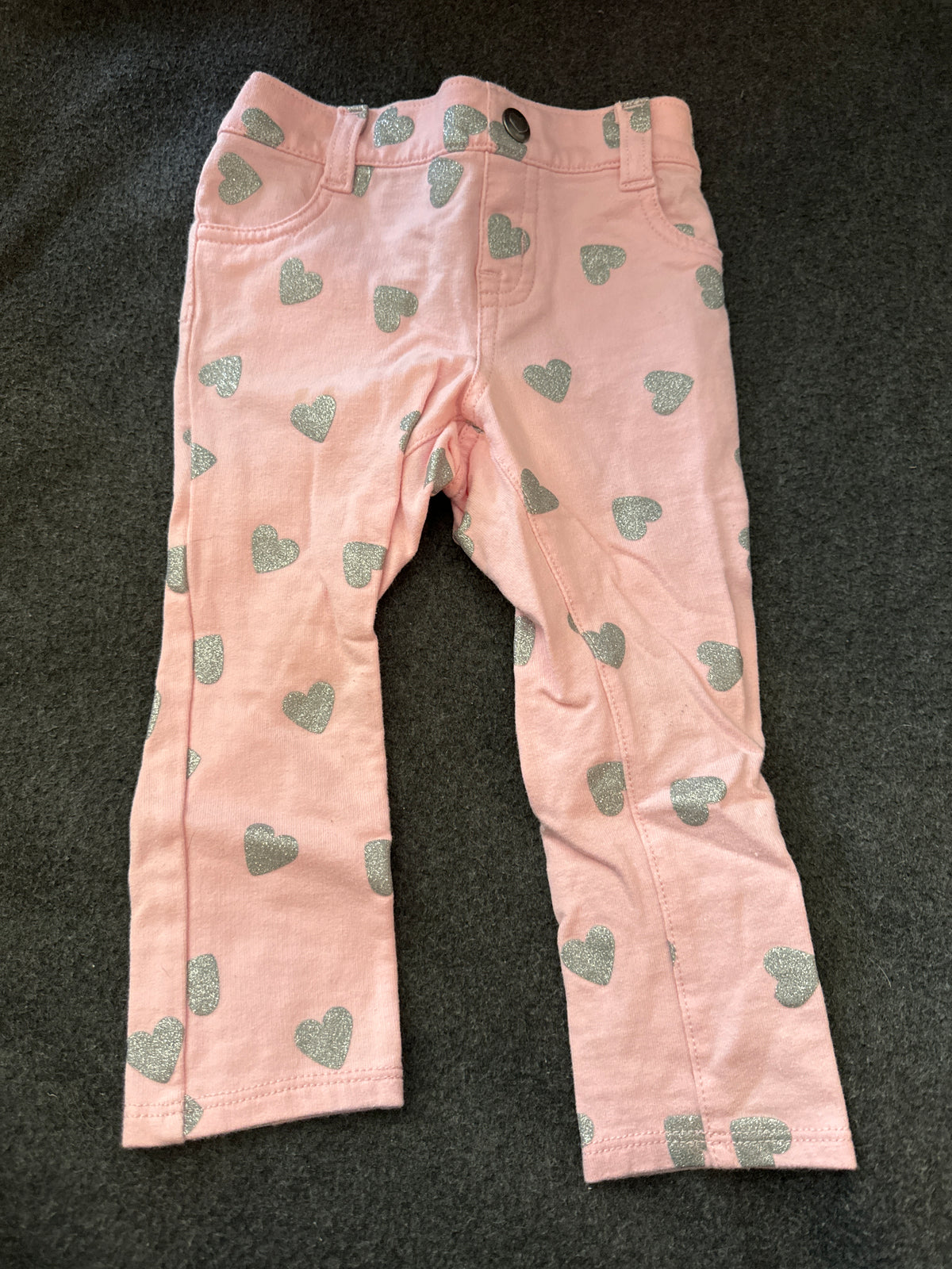 Place brand Pink w/ silver hearts - size Month - 18-24 / 24M