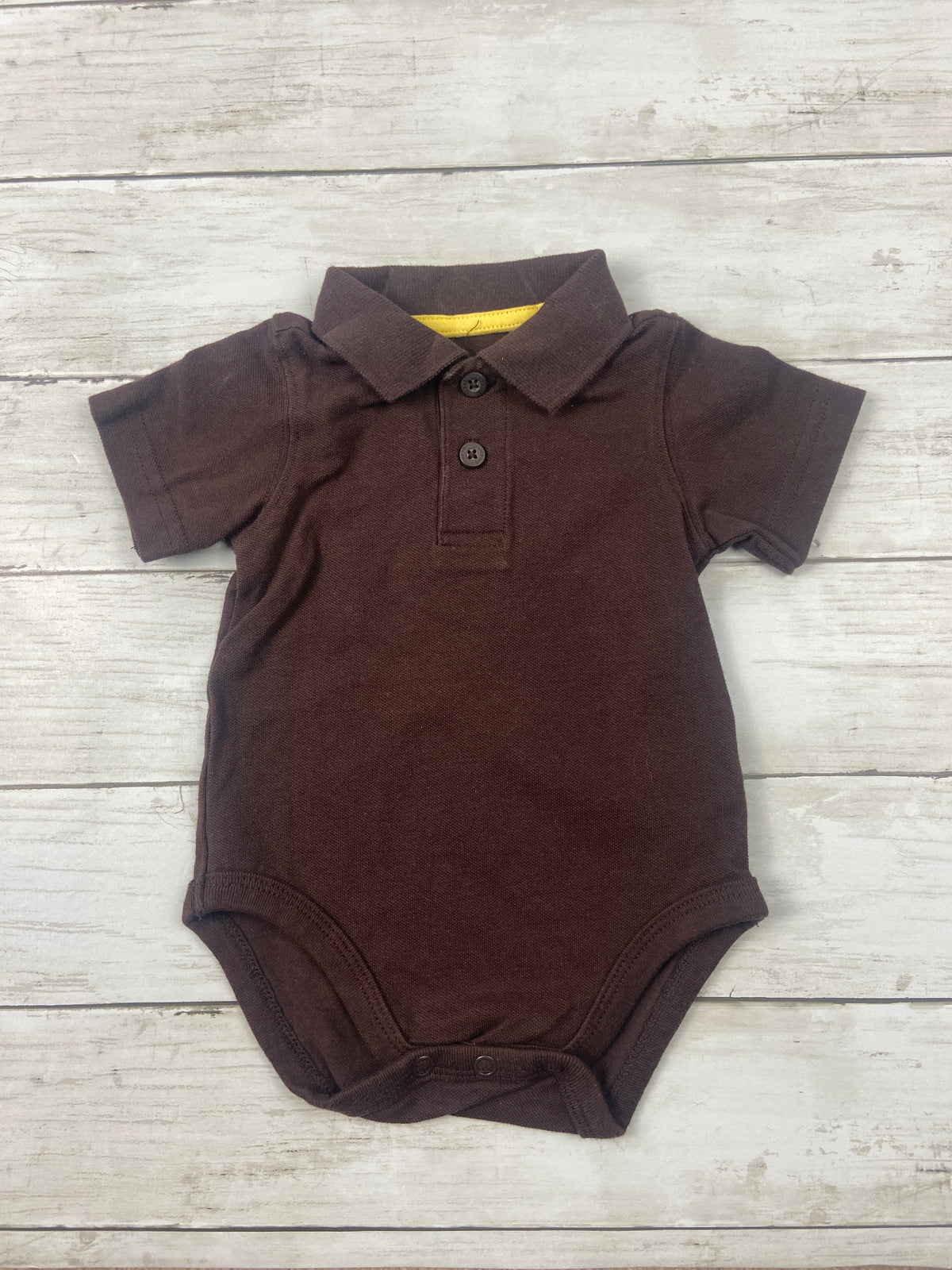 Jumping Bean brown polo onesie - VGUC - size Month - 0-3 / 3M