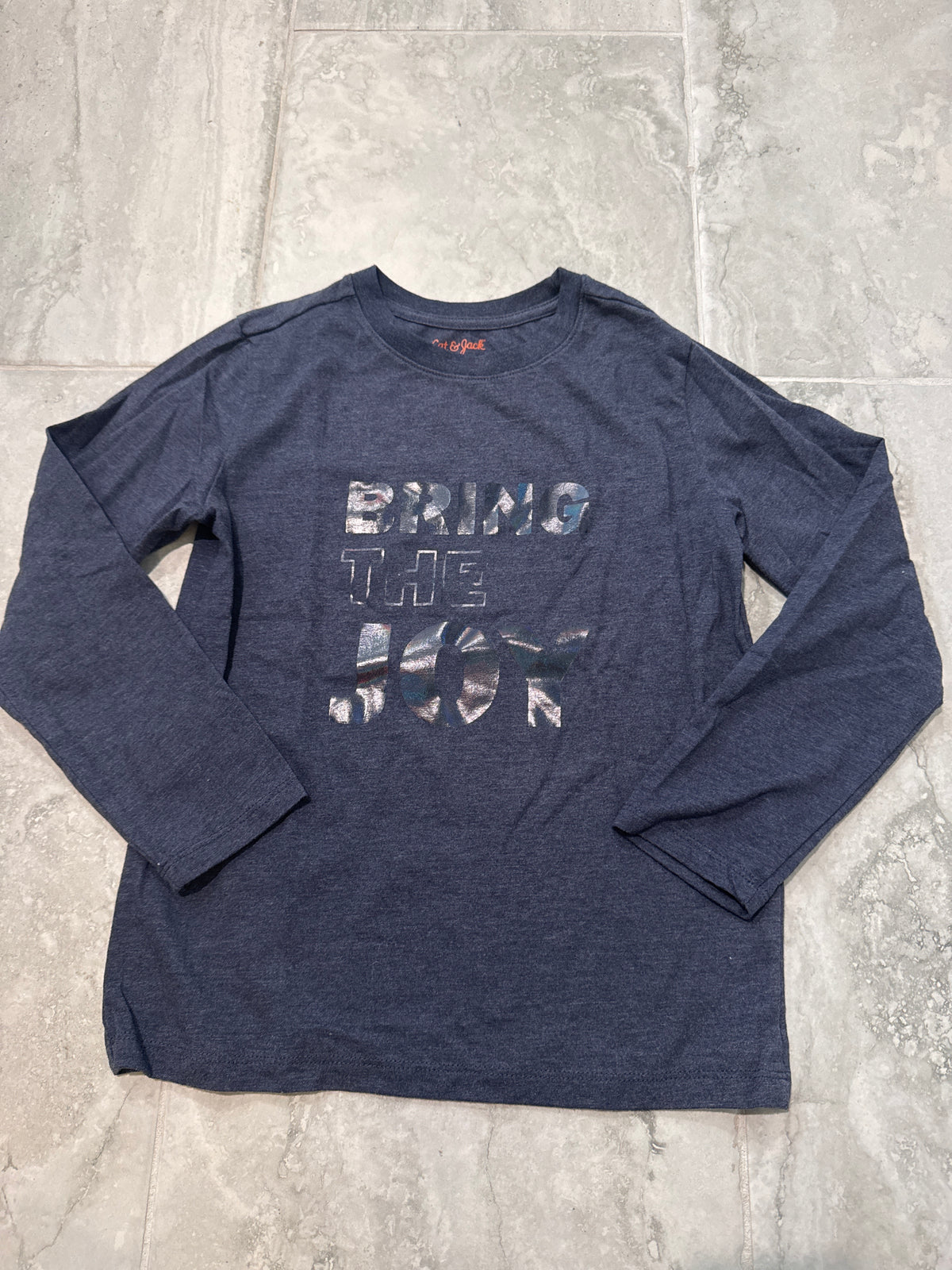 Cat & Jack bring the joy long sleeve - size Youth - 6 (S)