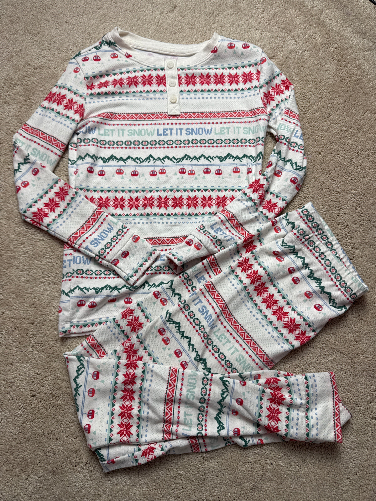 Let it snow 2 piece pj - so soft - worn once - size Youth - 10 (L)