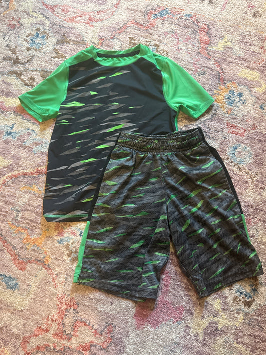 C9 green grey top & shorts - Size Youth - 6 (S)
