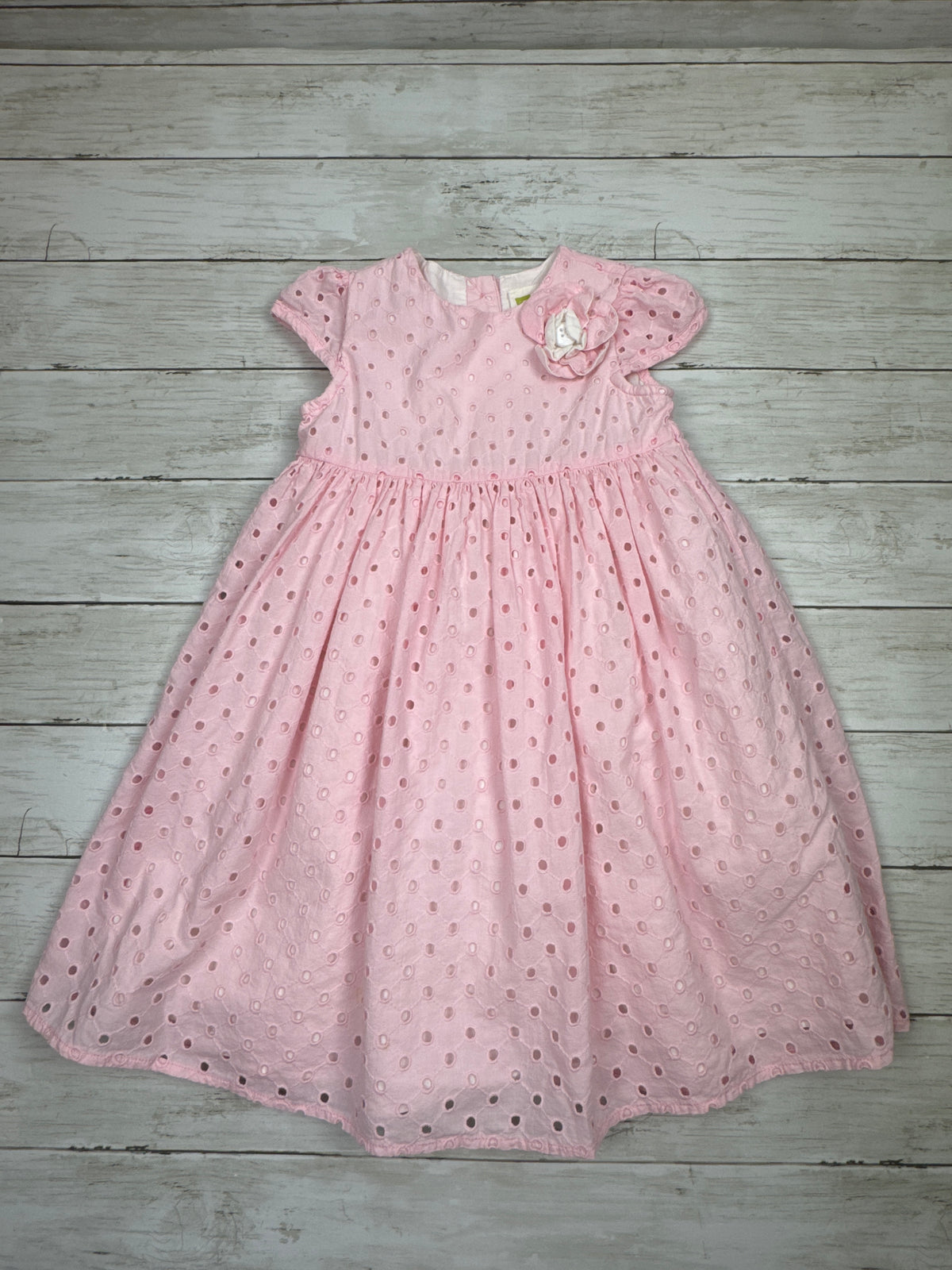 Crazy8 pink eyelet dress -fully lined - size Youth - 4 (XS)