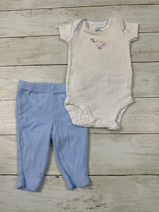 Carters blue polka dot & leggings - size Month - Newborn