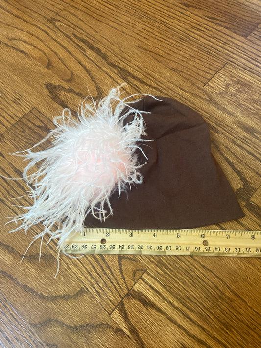 Pink Feather hat - so fancy! - size Month - 3-6 / 6M