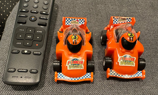 2 roll back & race cars Plastic