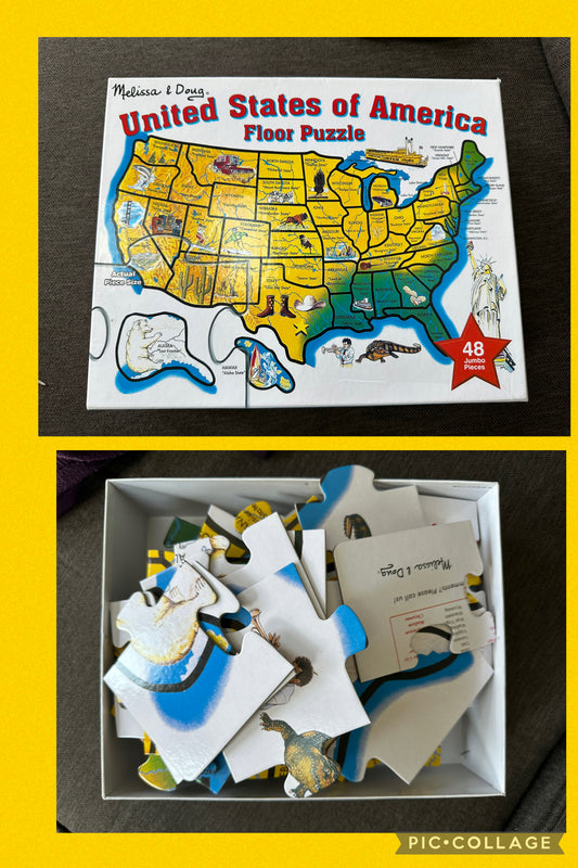United States puzzle Melissa & Doug EUC