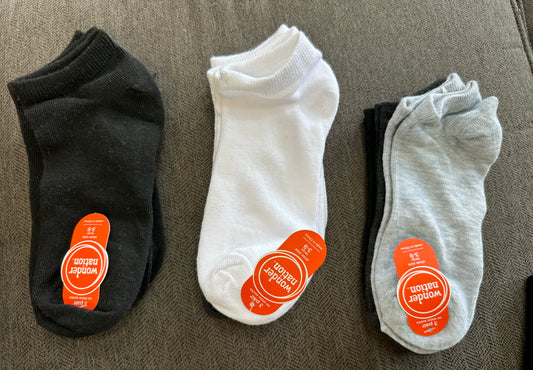 3 sets of new socks 9 total pairs of no show - size Youth - 8 (M)