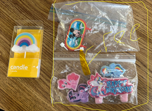 New rainbow candle Free Mickey sign