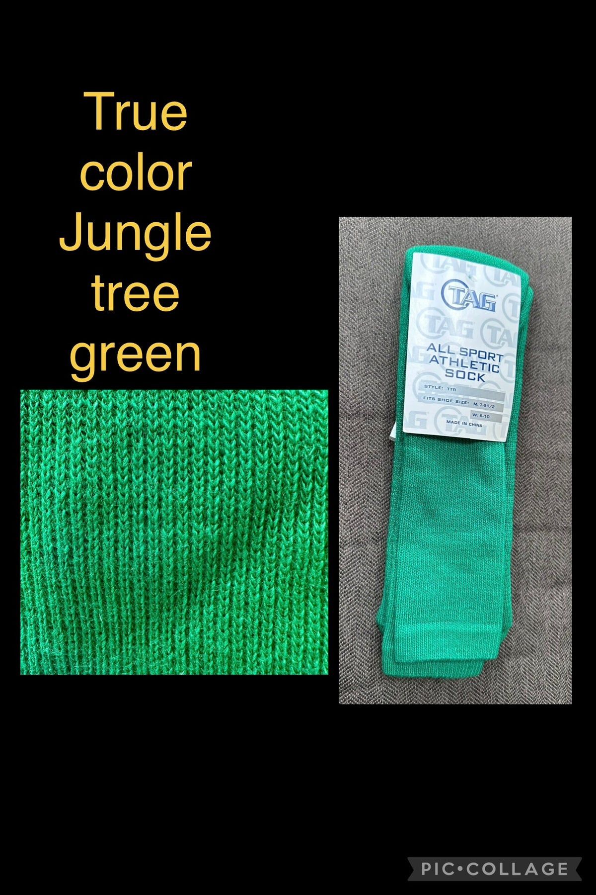 New  green sport sock Men's shoe 7-81/2 - size Youth - 10 (L)